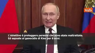 Putin: "Ci impegneremo per demilitarizzazione e de-nazificazione dell'Ucraina"