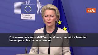 Von der Leyen: "Da Putin atto barbarico, ha riporta guerra in Europa"