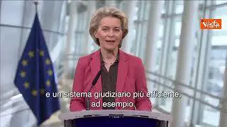SOTTOTITOLI Pnrr, von der Leyen: "Italia ha ottenuto progressi per ricevere primo pagamento"