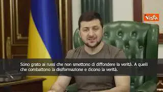 SOTTOTITOLI Zelensky: "Grazie a chi manifesta in Russia"