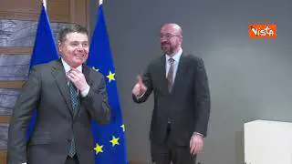 Michel incontra il Presidente dell'Eurogruppo Donhoe. Le immagini