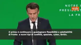 SOTTOTITOLI Macron: "Francia deve essere pronta per guerra ad alta intensità"