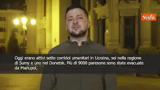 SOTTOTITOLI Zelensky: "Attivi sette corridoi umanitari, evacuati in 9000 da Mariupol"