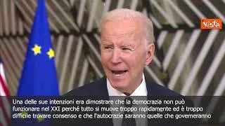 SOTTOTITOLI Biden: "Per Putin democrazia non funziona nel XXI secolo"