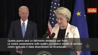 SOTTOTITOLI Von der Leyen: "Guerra sarà fallimento per Putin, sanzioni stanno prosciugando risorse"