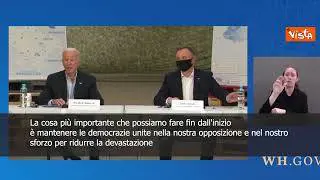SOTTOTITOLI Biden: "Democrazie devono restare unite contro devastazioni di un criminale di guerra"