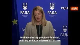 Metsola al parlamento ucraino: "Vi aiuteremo nella ricostruzione"