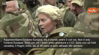SOTTOTITOLI Von der Leyen a Bucha: "Tutto il mondo sta con l'Ucraina"