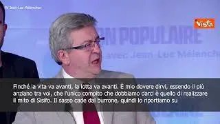 SOTTOTITOLI Melanchon: "Finchè vita va avanti, la lotta continua"