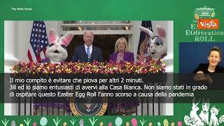 SOTTOTITOLI La battuta di Biden all'Easter Egg Roll: "Il mio compito è evitare che piova"