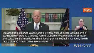 SOTTOTITOLI Biden: "800milioni di dollari a Ucraina per armi per guerra in Donbass"
