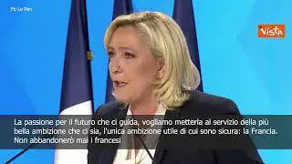 SOTTOTITOLI Presidenziali Francia, Le Pen: "Risultato storico, non abbandonerò mai i francesi"