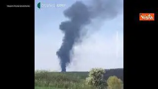 Ucraina, abbattuto caccia russo. Le immagini