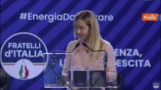 Meloni: "Qui a Milano per parlare del futuro del Paese, non di beghe di partito"