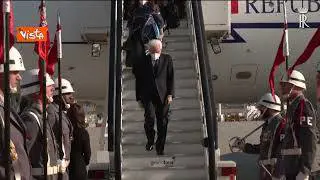 Mattarella arriva in Portogallo per il simposio Cotec a Braga, ecco gli onori militari in aeroporto