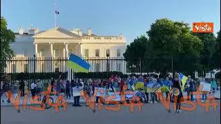 "Fermate la macchina da guerra russa", il presidio ucraino davanti alla Casa Bianca