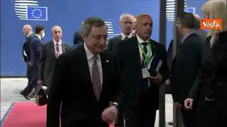 Consiglio Ue, l'arrivo del Presidente del Consiglio Draghi