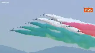 Festa della Repubblica, il volo delle Frecce tricolori chiude la parata di Roma