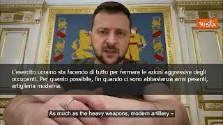 SOTTOTITOLI Zelensky: "Ai nostri partner continuiamo a chiedere armi pesanti"