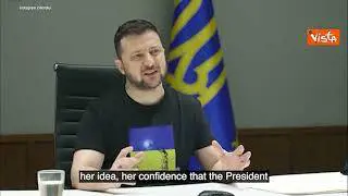 Zelensky indossa una t-shirt con un Nft realizzato da una giovane artista per supportare l'Ucraina