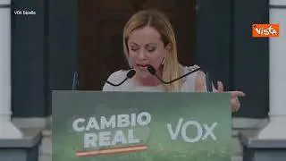 "Viva l'Europa dei patrioti", standing ovation per Giorgia Meloni al suo comizio in Andalusia
