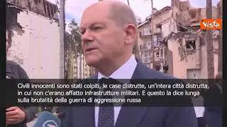 Scholz a Irpin: "Città distrutta, guerra russa brutale"