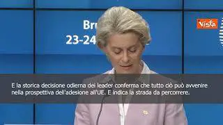 SOTTOTITOLI Von der Leyen: "Candidatura Ucraina, Moldova e Georgia all'Ue segno di speranza"