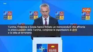 SOTTOTITOLI Stoltenberg: "Accordo con Turchia per adesione Finlandia e Svezia nella Nato"