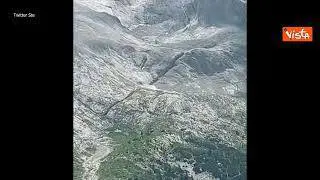 Il momento del crollo sulla Marmolada