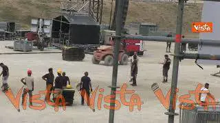 Il Circo Massimo si prepara al concerto dei Maneskin di sabato, le immagini dell'allestimento