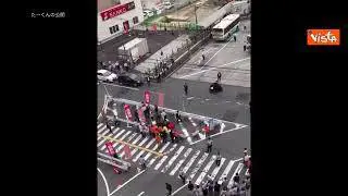 L'ex premier giapponese Shinzo Abe ferito durante un comizio, le immagini dall'alto dopo gli spari