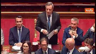 Draghi al Senato, problemi con il microfono: Credo ci sia qualcosa che non funzioni