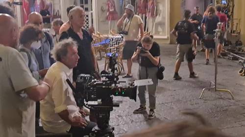 Paolo Sorrentino sul set a Capri per uno spot tv d'autore