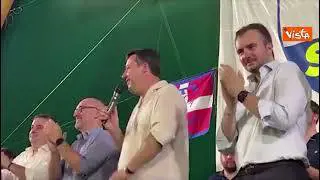 Salvini a Domodossola: "Io sudo, non sono come Letta e quelli del Pd"