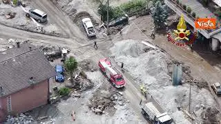 Maltempo nel bresciano, Vigili del Fuoco lavorano per la rimozione di detriti. Le immagini del drone