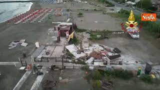 Maltempo in Liguria, i droni dei Vigili del Fuoco sorvolano Ortonovo per la conta dei danni