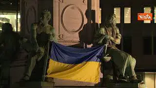 Festa indipendenza Ucraina, i palazzi delle istituzione Ue a Bruxelles illuminati di gialloblù
