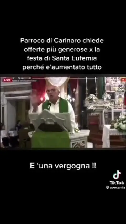Parroco chiede più soldi ai fedeli durante l'omelia