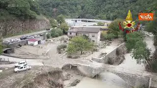 Alluvione Marche, si contano i danni. Ecco il con il drone sulla zona di Cantiano