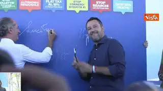 I presidenti di Regione e i ministri della Lega firmano punti programmatici a Pontida