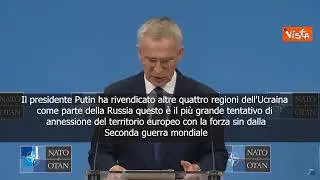 SOTTOTITOLI Stoltenberg: "Da Putin più grande tentativo di annessione dalla Seconda guerra mondiale"
