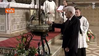 Mattarella accende lampada di San Francesco ad Assisi