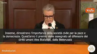 Premio Nobel per la Pace assegnato a Bialiatski, Memorial e al Centro per le libertà civili ucraino