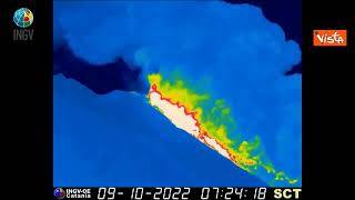 Colata lavica a Stromboli, le immagini dell'Ingv