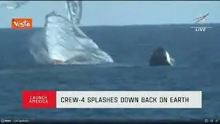Samantha Cristoforetti torna sulla Terra, le immagini dell'ammaraggio nell'oceano Atlantico