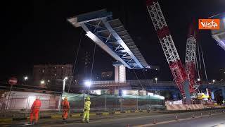 Varo del ponte del Nodo di San Benigno a Genova, le spettacolari immagini