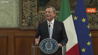 Draghi saluta la stampa a Palazzo Chigi, il discorso integrale