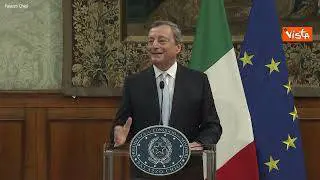 Draghi saluta la stampa a Palazzo Chigi, il discorso integrale