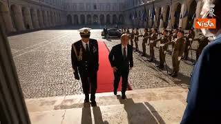 Consultazioni, l'arrivo del Presidente del Senato La Russa al Quirinale