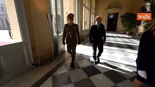Consultazioni, l'arrivo del Presidente della Camera Fontana al Quirinale